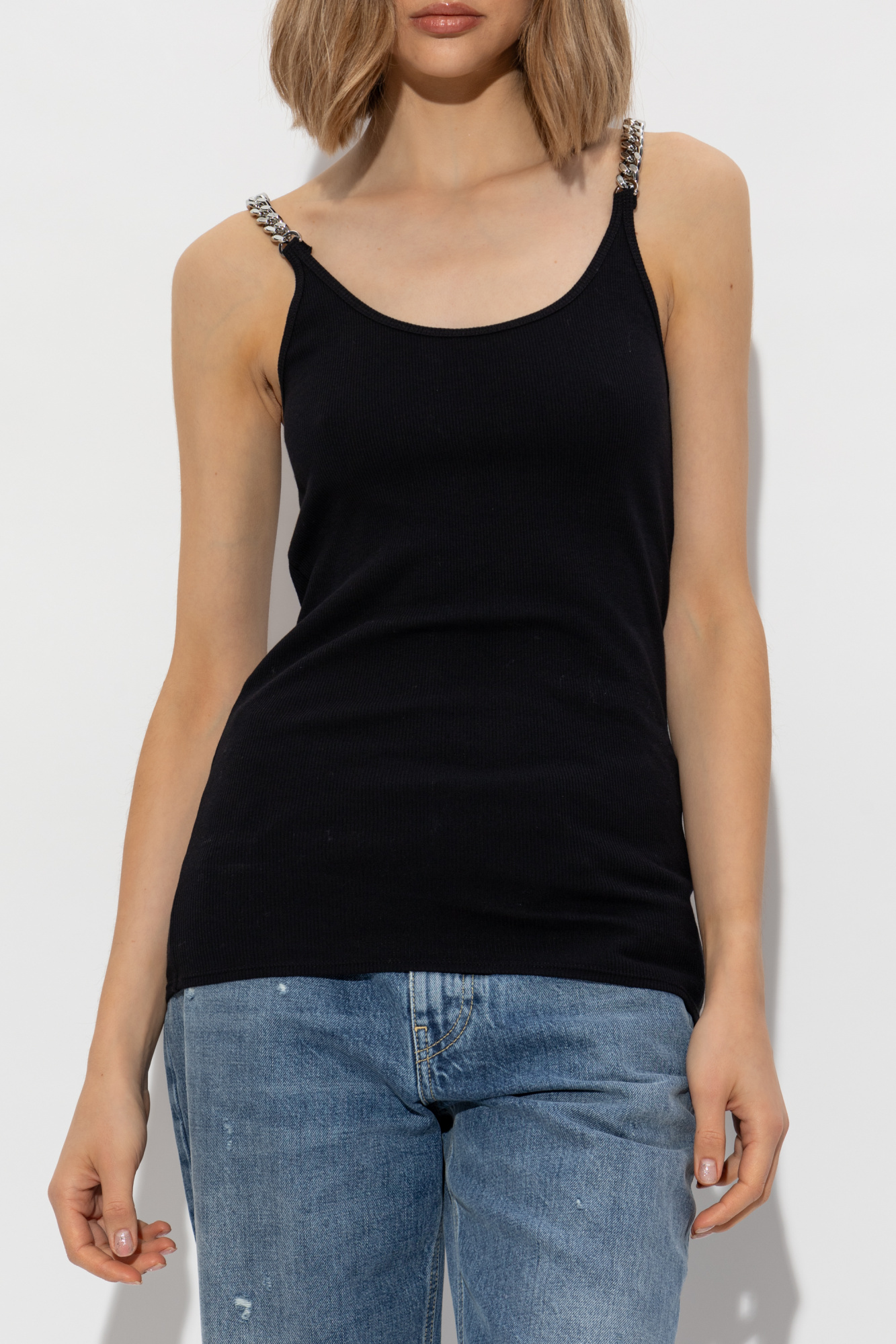 Tシャツ・カットソー STELLA MCCARTNEY CHAIN STRAPS COTTON TOP Chain Straps Cotton Top – MAYFEYR